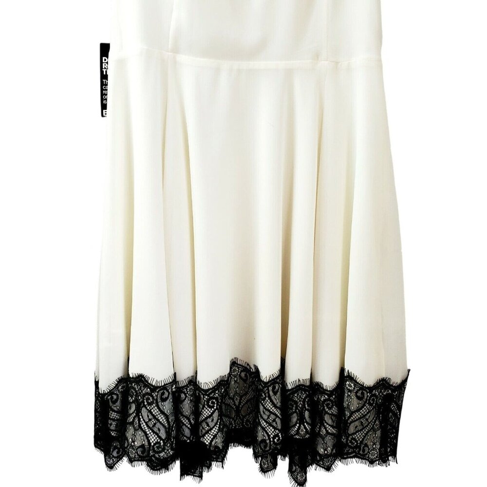Express Women's Fit & Flare White Black Dress Size 2 NWT $ 88.00 - Picture 3 of 9